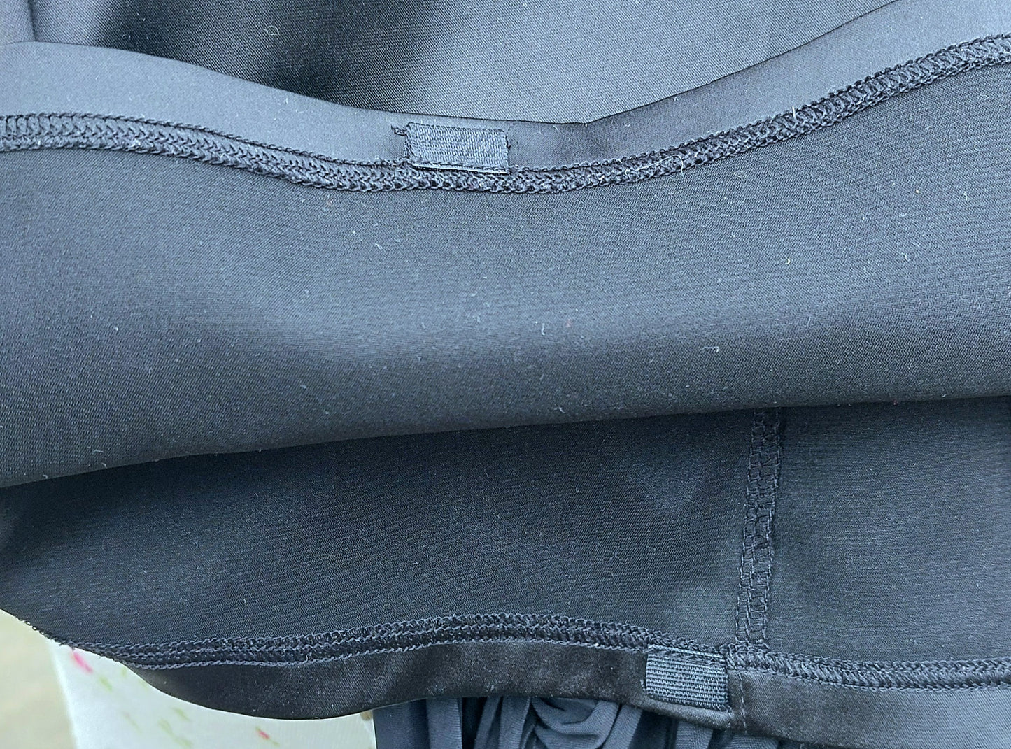 SIZE 36D BLACK SATIN PADDED BRA AND SLIP DRESS IN ONE