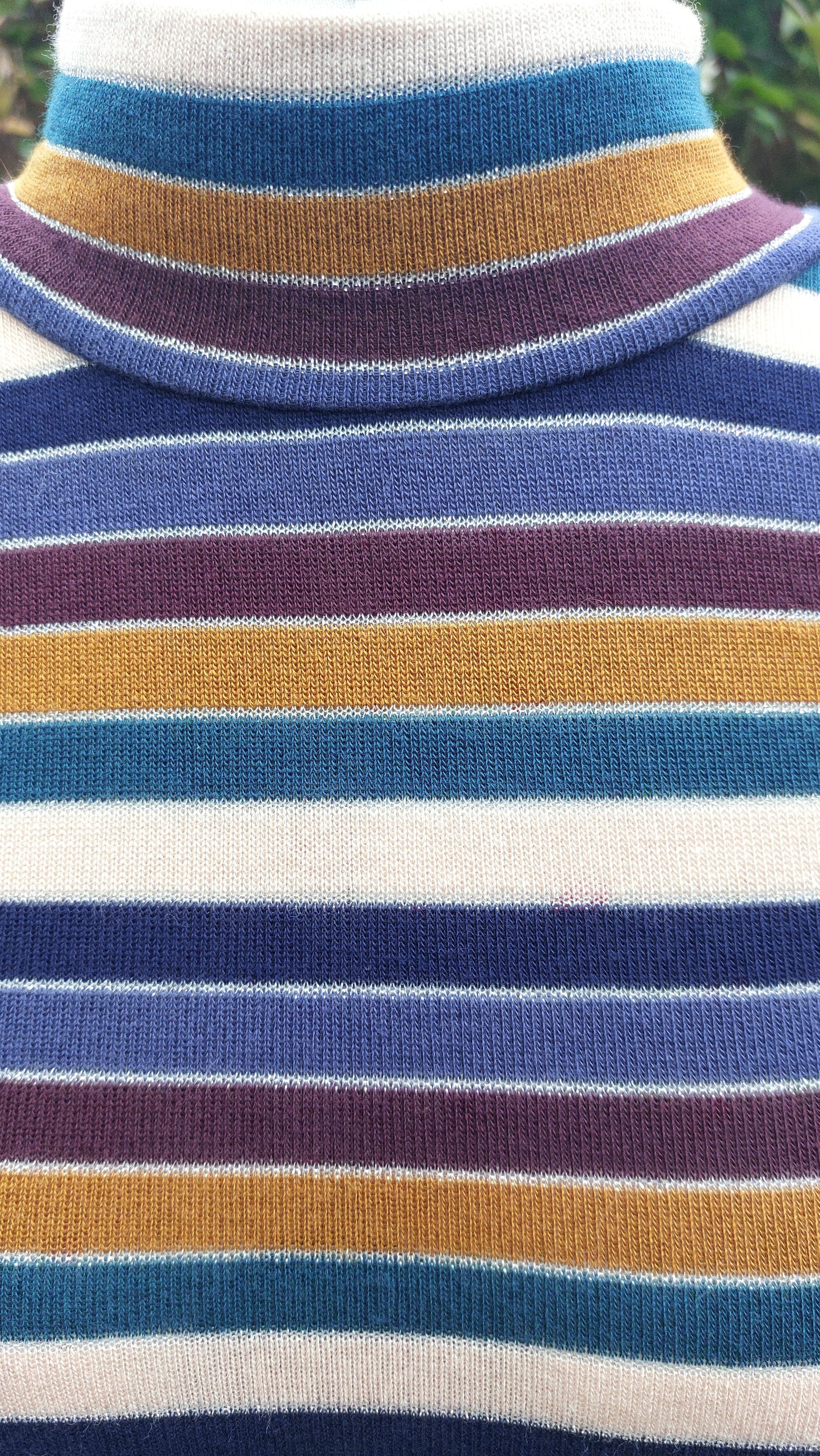 SIZE S MONSOON STRIPED LONG SLEEVED TURTLE NECK TOP