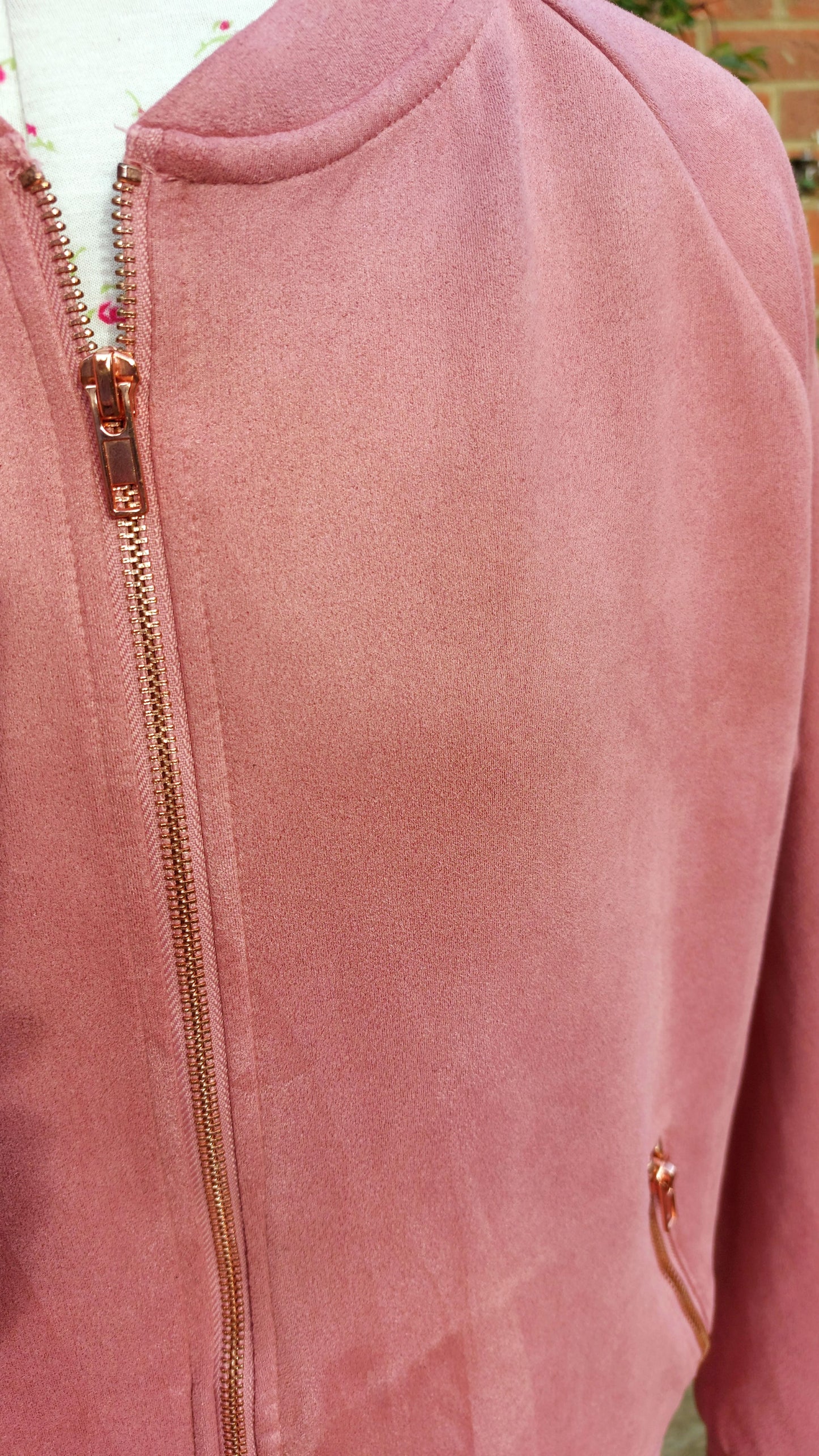 SIZE 10 PINK SUEDETTE BOMBER JACKET
