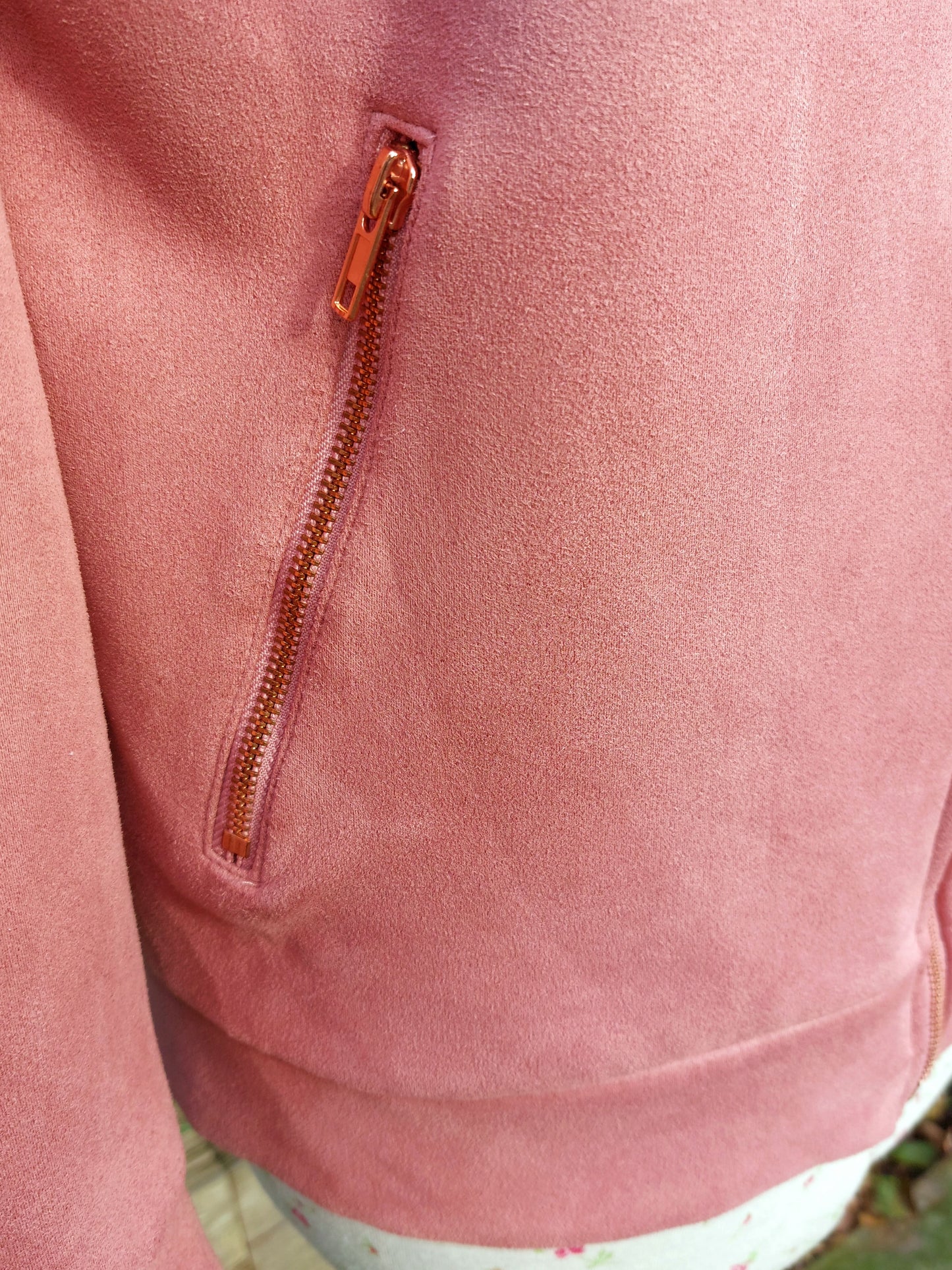 SIZE 10 PINK SUEDETTE BOMBER JACKET