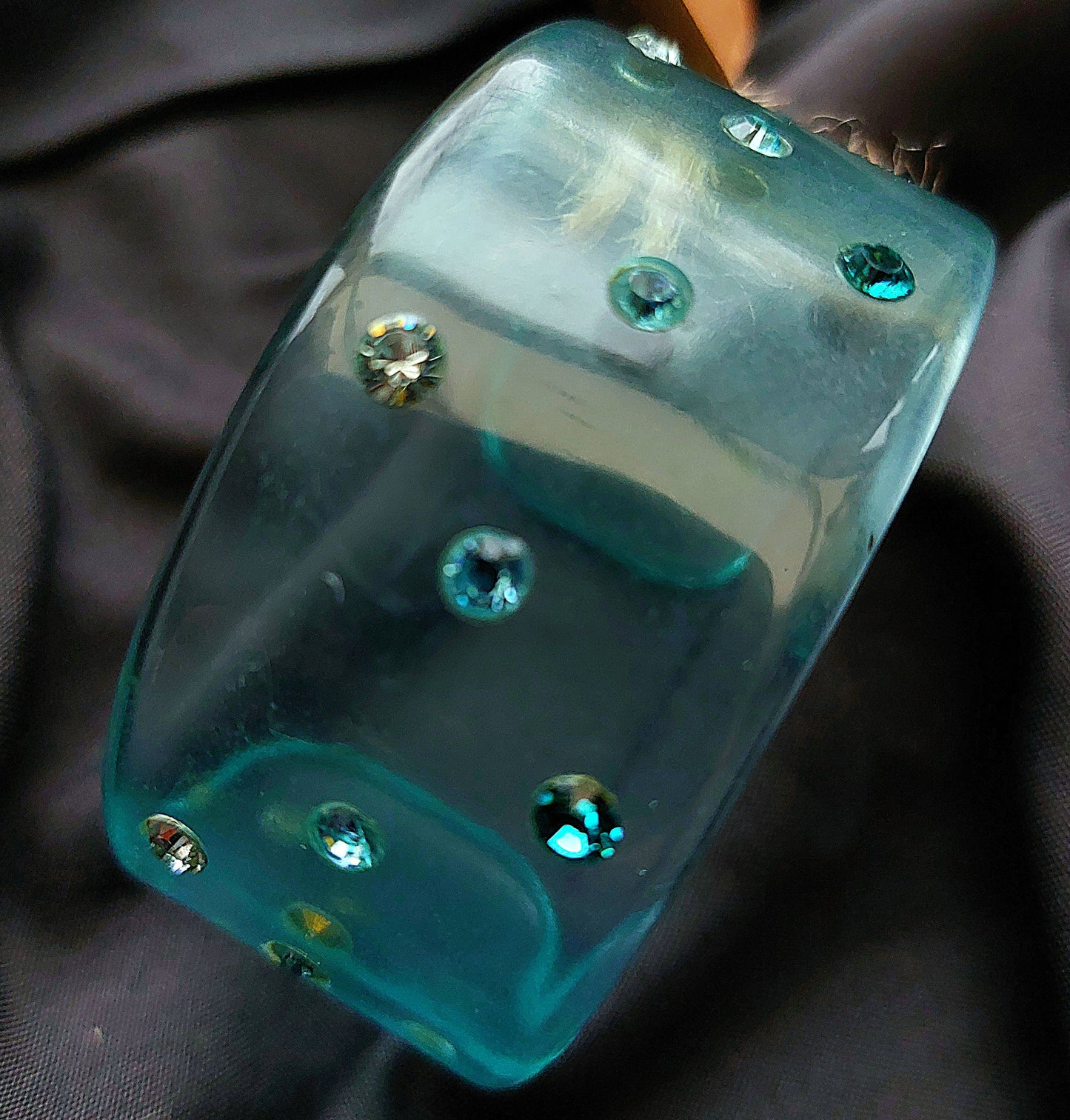 AQUA BLUE DIAMANTE CUFF BRACELET