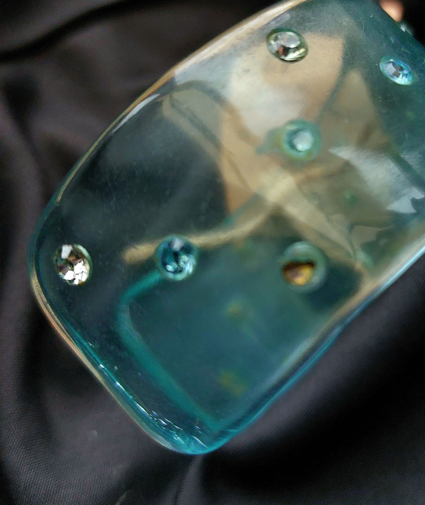 AQUA BLUE DIAMANTE CUFF BRACELET