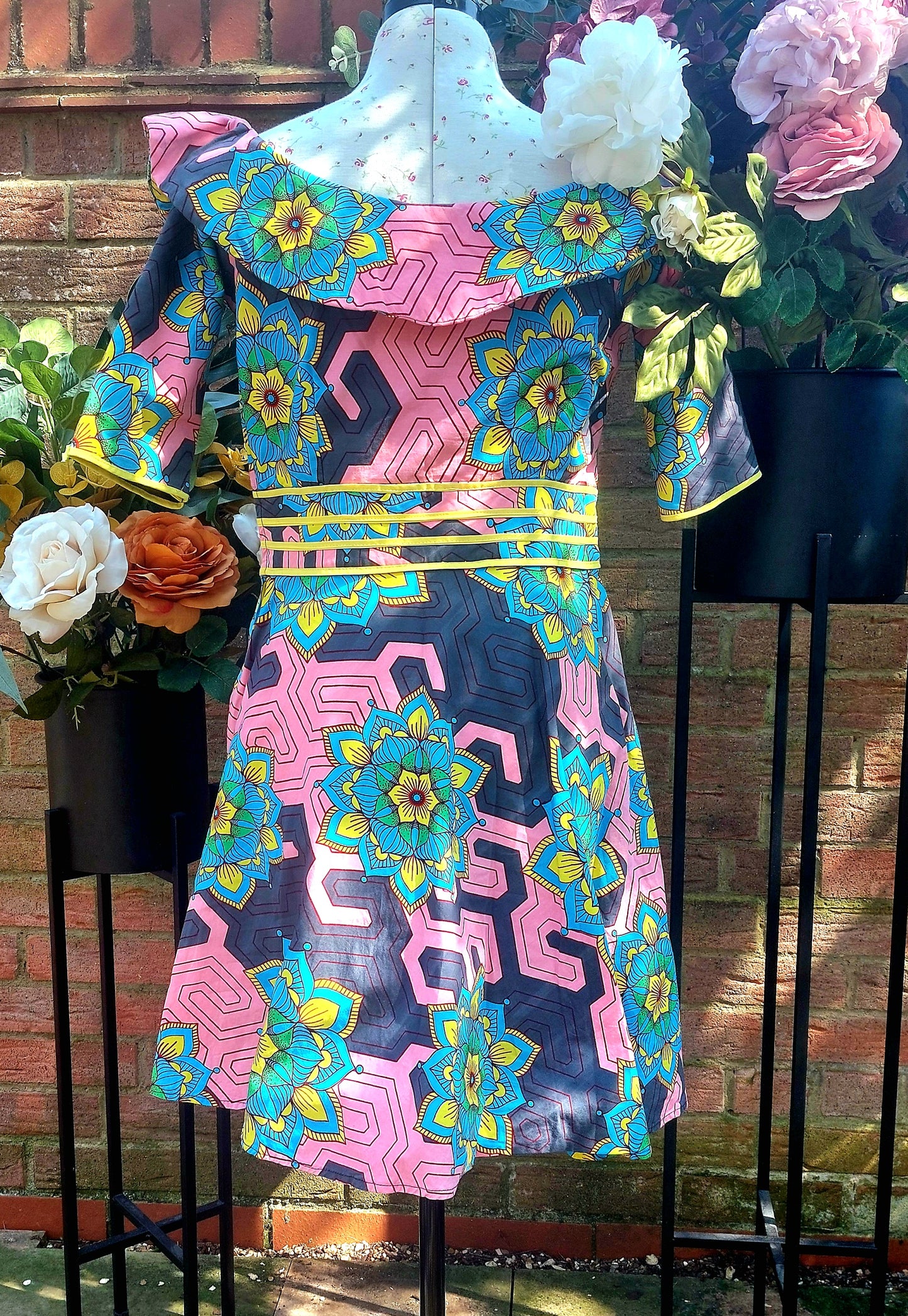 BOLD FLORAL HANDMADE AARIA HOLLAND DRESS