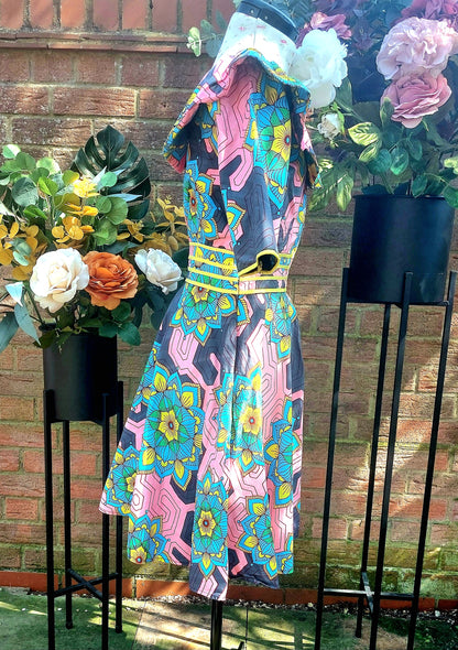 BOLD FLORAL HANDMADE AARIA HOLLAND DRESS