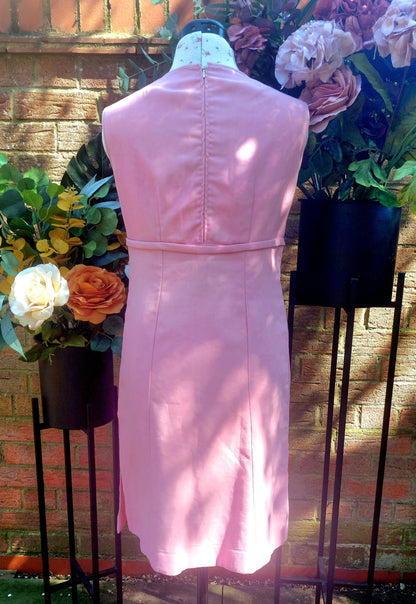 SLEEVELESS PINK RUCHED BODICE DRESS