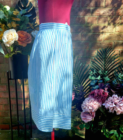 SAILOR VIBE BLUE & WHITE STRIPED FLARED SKIRT