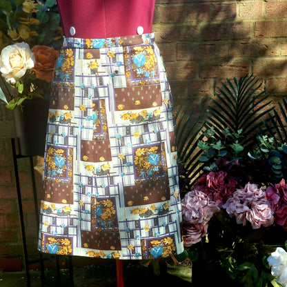 MULTI BOLD PATTERNED A-LINE SKIRT