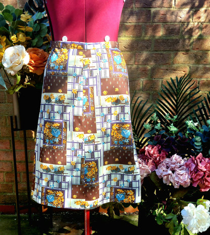 MULTI BOLD PATTERNED A-LINE SKIRT