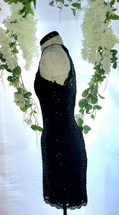 SIZE 10 JANE NORMAN BLACK SEQUIN AND LACE LITTLE BLACK DRESS – Queenie's Rage SIZE 10 JANE NORMAN BLACK SEQUIN AND LACE LITTLE BLACK DRESS – Queenie's Rage