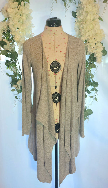 SIZE XS VERO MODA GREY MARL WATERFALL CARDIGAN