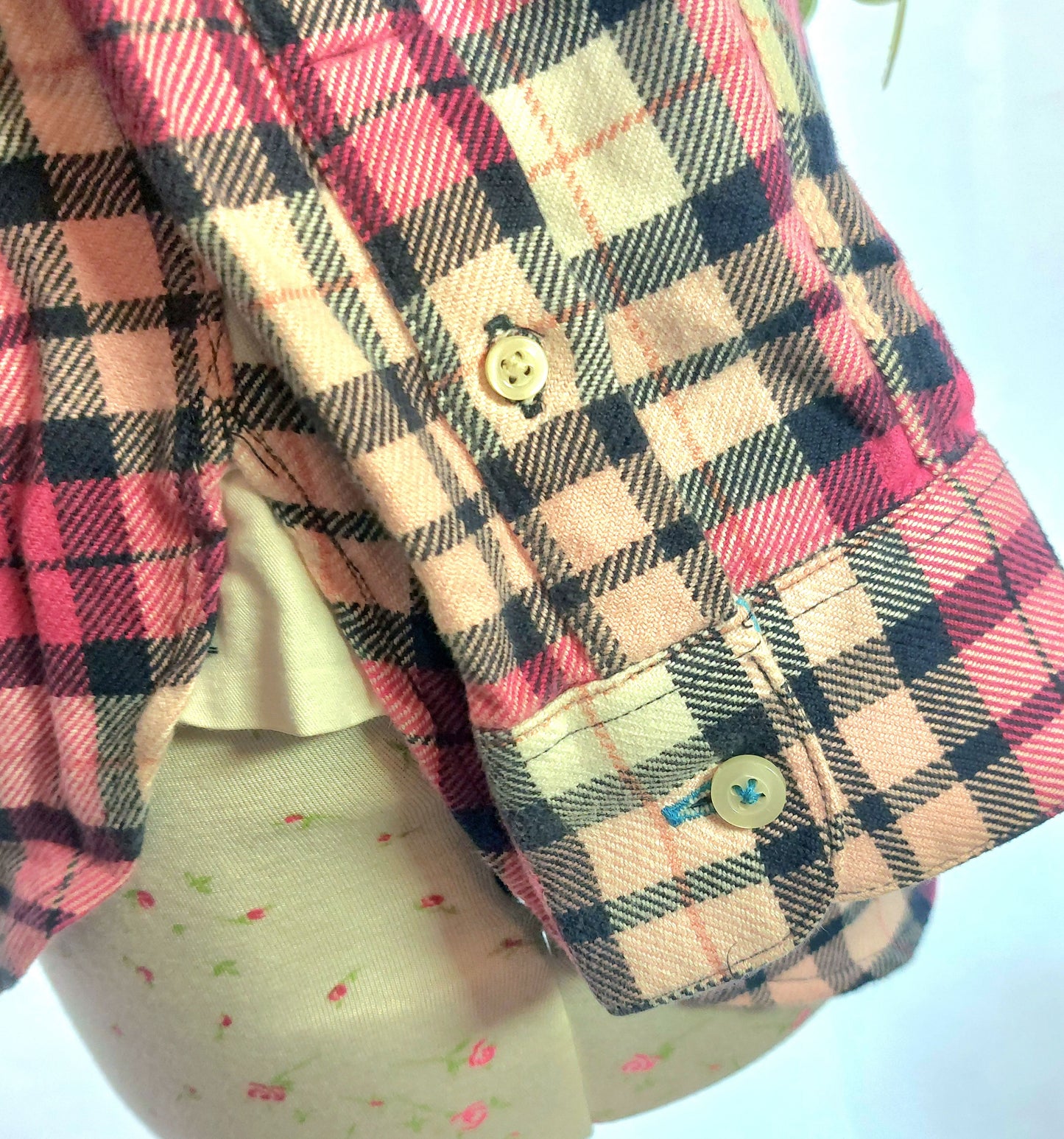 SIZE 8 JACK WILLS PINK CHECKED FLANNEL BOYFRIEND SHIRT