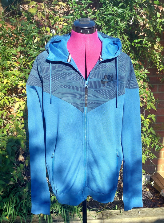 SIZE M UNISEX NIKE BRIGHT BLUE ZIP HOODY