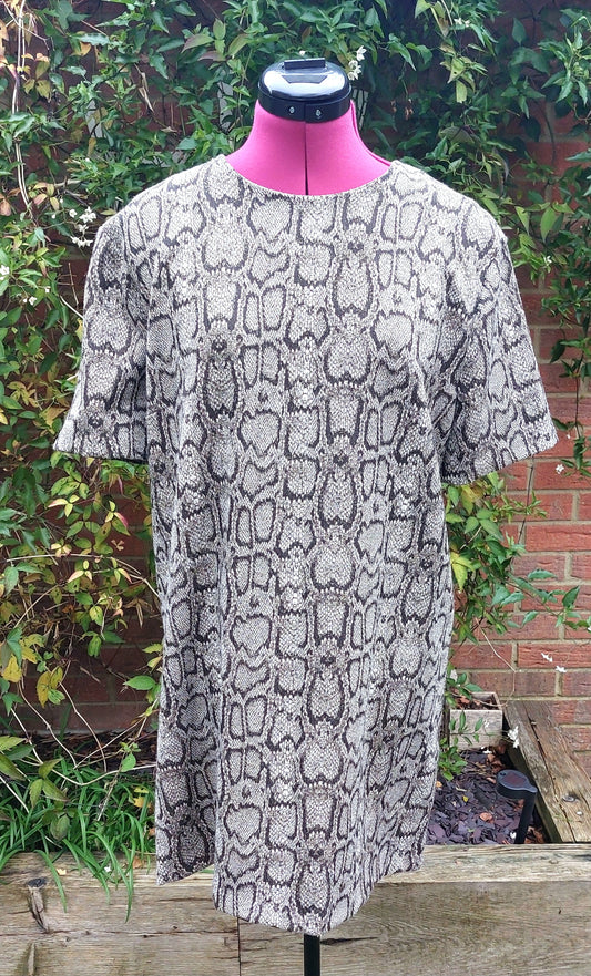 SIZE XXL ZARA SNAKE PRINT SHORT SLEEVED TUNIC