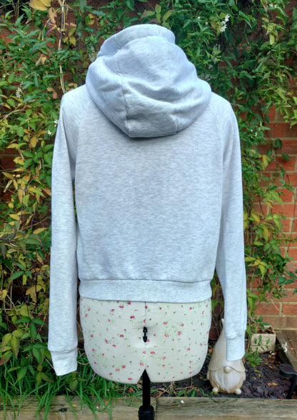 SIZE 6 PINK SODA LIGHT GREY LONG SLEEVED HOODIE