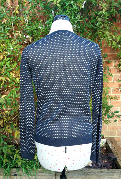 SIZE M MANGO NAVY SPARKLE DOT JUMPER