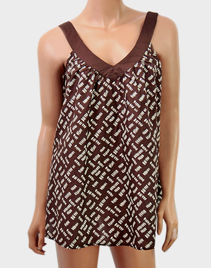 BROWN PLUS SIZE SWING COTTON CAMI TOP