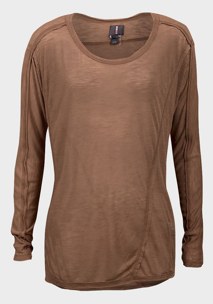 SOFT RAW EDGE LONG SLEEVED TOP