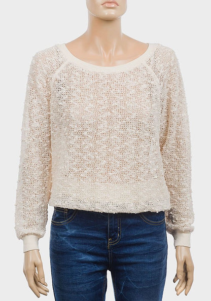 CREAM/CHAMPAGNE SPARKLE BOBBLE KNIT JUMPER