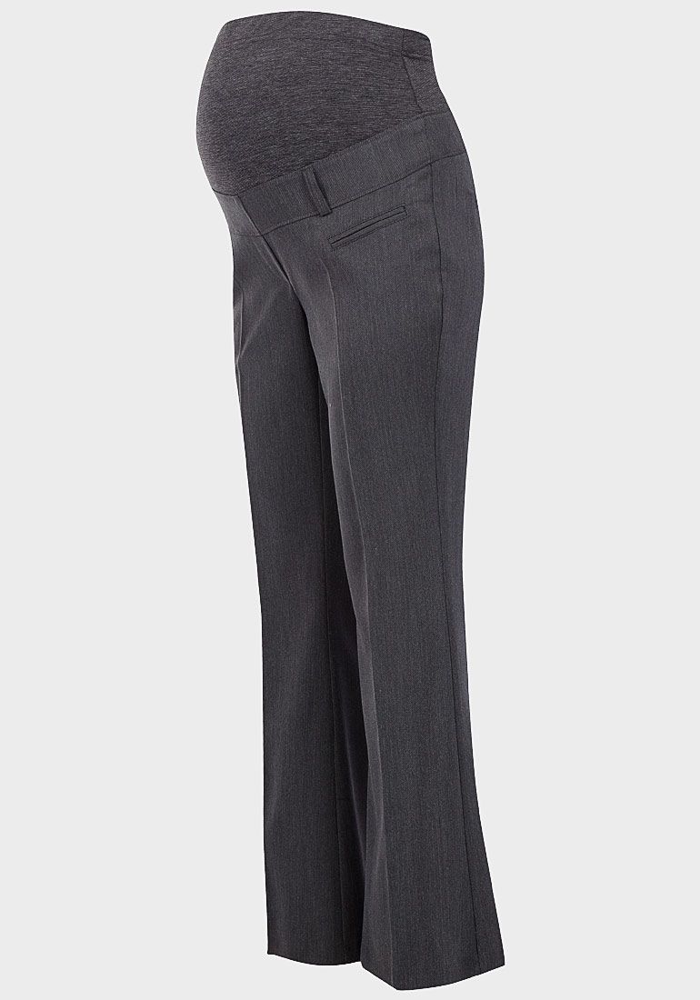 GREY MATERNITY OVER BUMP BOOTCUT TROUSERS