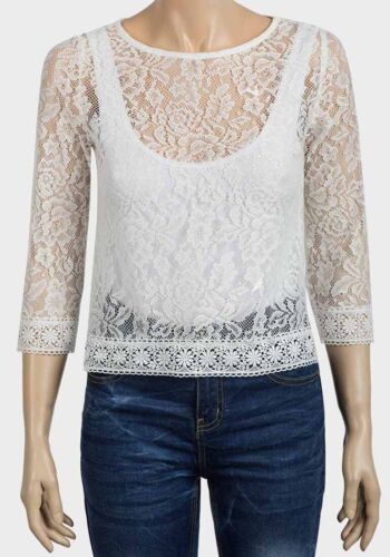 SHEER LACE CROP BOX TOP