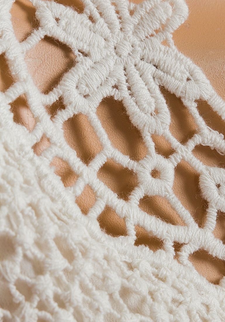 IVORY KNIT LACE CROCHET TUNIC DRESS