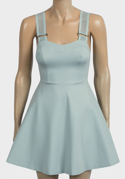 MINT MESH STRAP SKATER DRESS